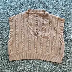 Cozy Beige Sweater Vest